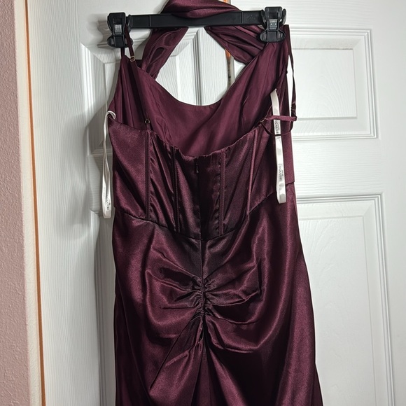 Galina Signature Burgundy Corseted Halter Gown  size 10 - Picture 7 of 12